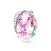 18ct White Gold Kunzite, Tourmaline, Tanzanite & Diamond