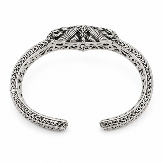 Sterling Silver Lion Bangle