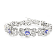 14ct White Gold Tanzanite & Diamond Bracelet