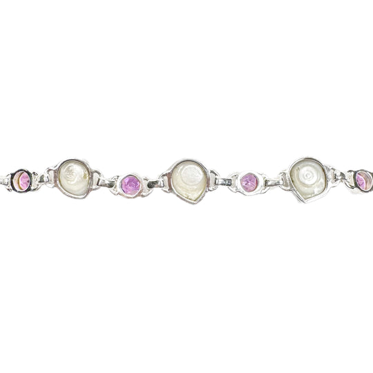 Pearl & Amethyst Sterling Silver Bracelet 