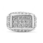 14ct White Gold Diamond Mens Ring