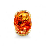 18ct Citrine & Diamond Ring