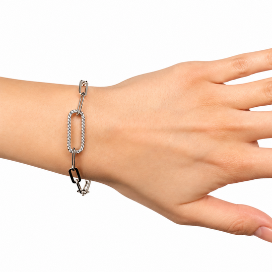 Stirling Silver Paperclip Link Bracelet