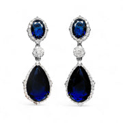 Sterling Silver Blue Pear Drop Earrings