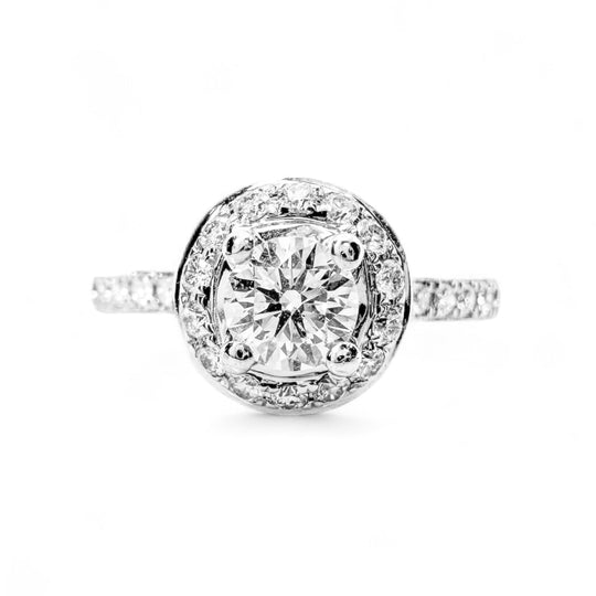 18ct White Gold Halo Diamond Engagement Ring