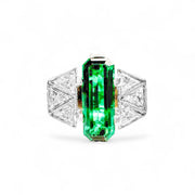 18ct Yellow Gold Art Deco Gilson Emerald Diamond Ring