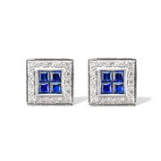 18ct White Gold Sapphire & Diamond Earrings