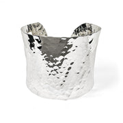 Sterling Silver Open Hammered Finish Cuff