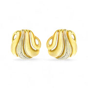 18ct White & Yellow Gold Diamond Earrings