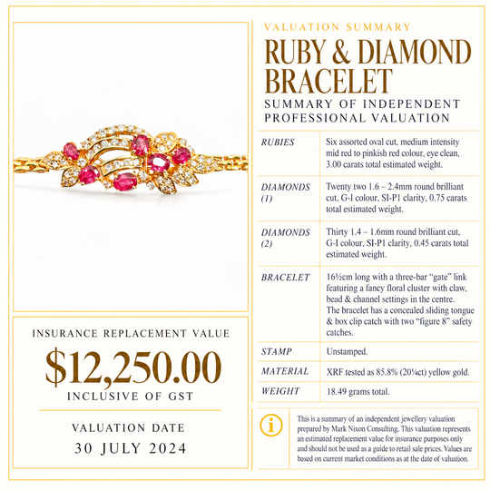 20 Karat Rubin- und Diamantarmband