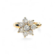 18ct Yellow Gold Diamond Flower Cluster Ring