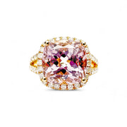 14ct Yellow Gold Kunzite & Diamond Ring