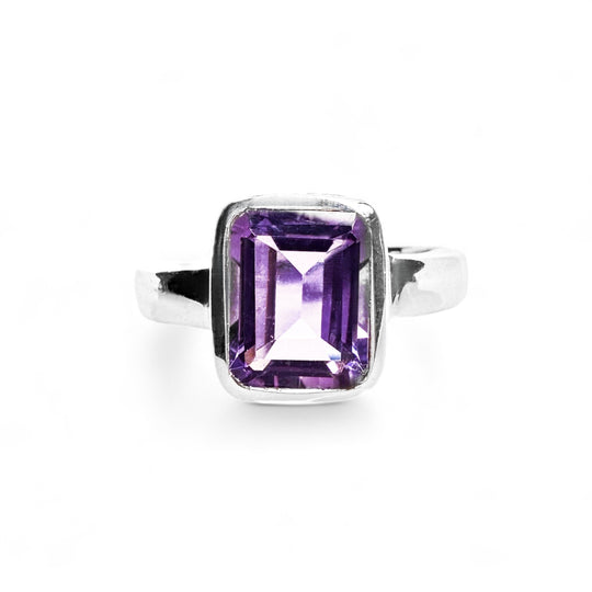 Silberner Amethystring