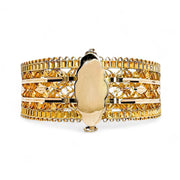 18ct Yellow Gold Wide Detailed Bangle