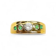 18ct Yellow Gold Emerald and Diamond Band