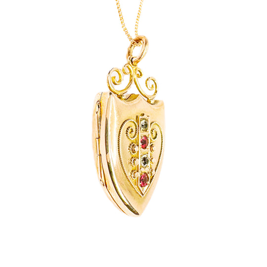 9ct Antique Shield Locket 