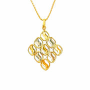 18ct Yellow & White Gold Diamond Shape Pendant