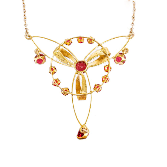9ct Antique Doublet & Pearl Necklet