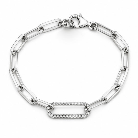 Stirling Silver Paperclip Link Bracelet