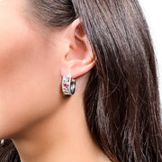 Sterling Silver Geometric Coloured Earrings 
