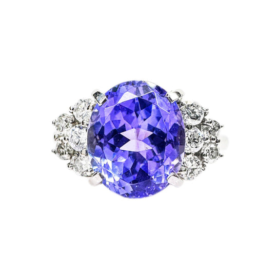 Platinum Tanzanite & Diamond Ring