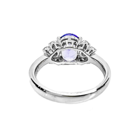 Platinum Tanzanite & Diamond Ring