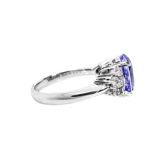 Platinum Tanzanite & Diamond Ring