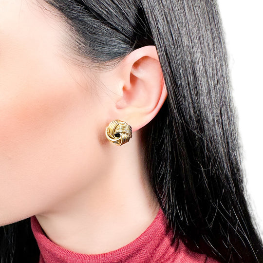 9ct Yellow Gold Knot Earrings 