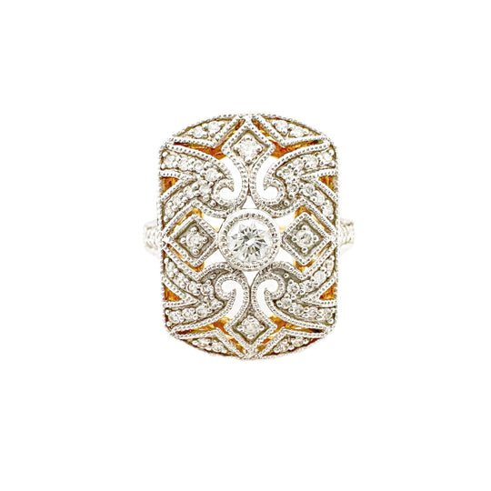 9ct Filigree Cluster Diamond Ring
