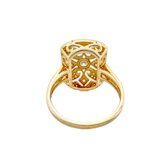 9ct Filigree Cluster Diamond Ring