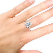 14ct Aquamarine & Diamond Dress Ring