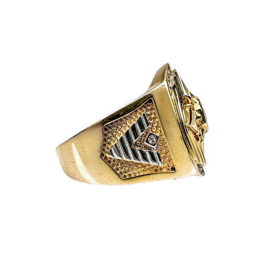 21ct Yellow Gold Cubic Zirconia Mens Ring