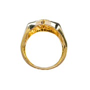 21ct Yellow Gold Cubic Zirconia Mens Ring