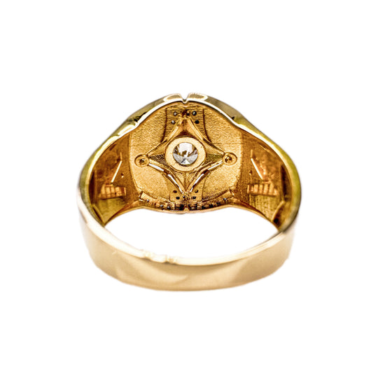 21ct Yellow Gold Cubic Zirconia Mens Ring