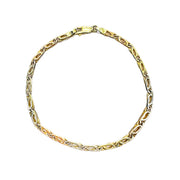 14ct Yellow, White & Rose Gold Bracelet