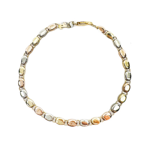 18ct Yellow, White & Rose Gold Bracelet