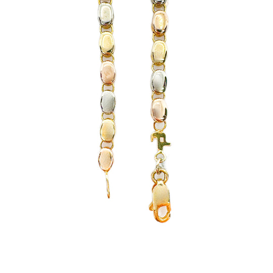 18ct Yellow, White & Rose Gold Bracelet