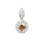 18ct White Gold Cognac Diamond Pendant 