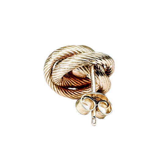 9ct Yellow Gold Knot & Ball Stud Earrings