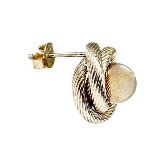 9ct Yellow Gold Knot & Ball Stud Earrings