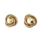 9ct Yellow Gold Knot & Ball Stud Earrings