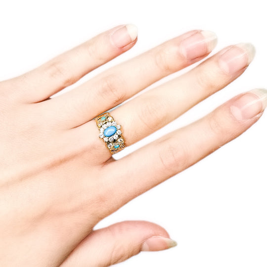 22ct Yellow Gold Turquoise Stone Ring