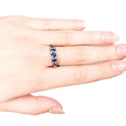 9ct Rose Gold Sapphire Diamond Ring