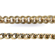 9ct Yellow & Rose Gold Doubled Curb Belcher Bolt Ring Bracelet