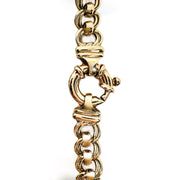 9ct Yellow & Rose Gold Doubled Curb Belcher Bolt Ring Bracelet