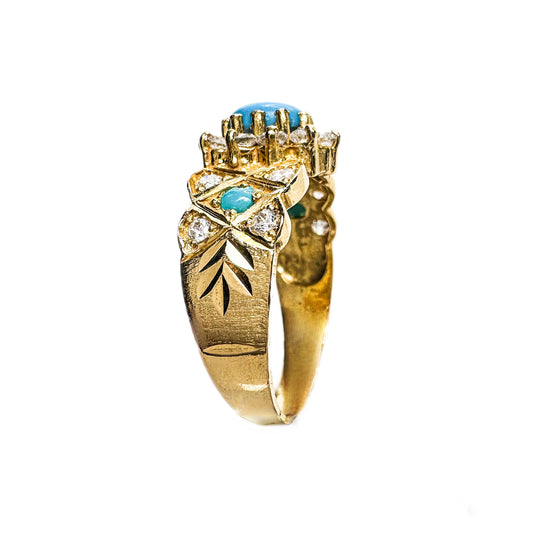 22ct Yellow Gold Turquoise Stone Ring