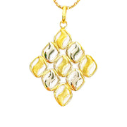 18ct Yellow & White Gold Diamond Shape Pendant