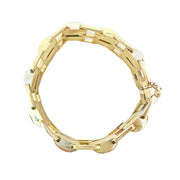 14ct Yellow & White Gold Wide Double Link Bracelet