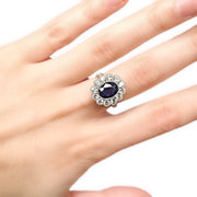 18ct White Gold Sapphire & Diamond Ring