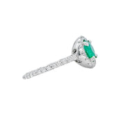 14ct White Gold Emerald & Diamond Ring